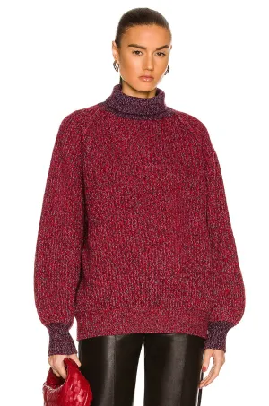 Ganni Rib Knit Sweater in High Risk Red