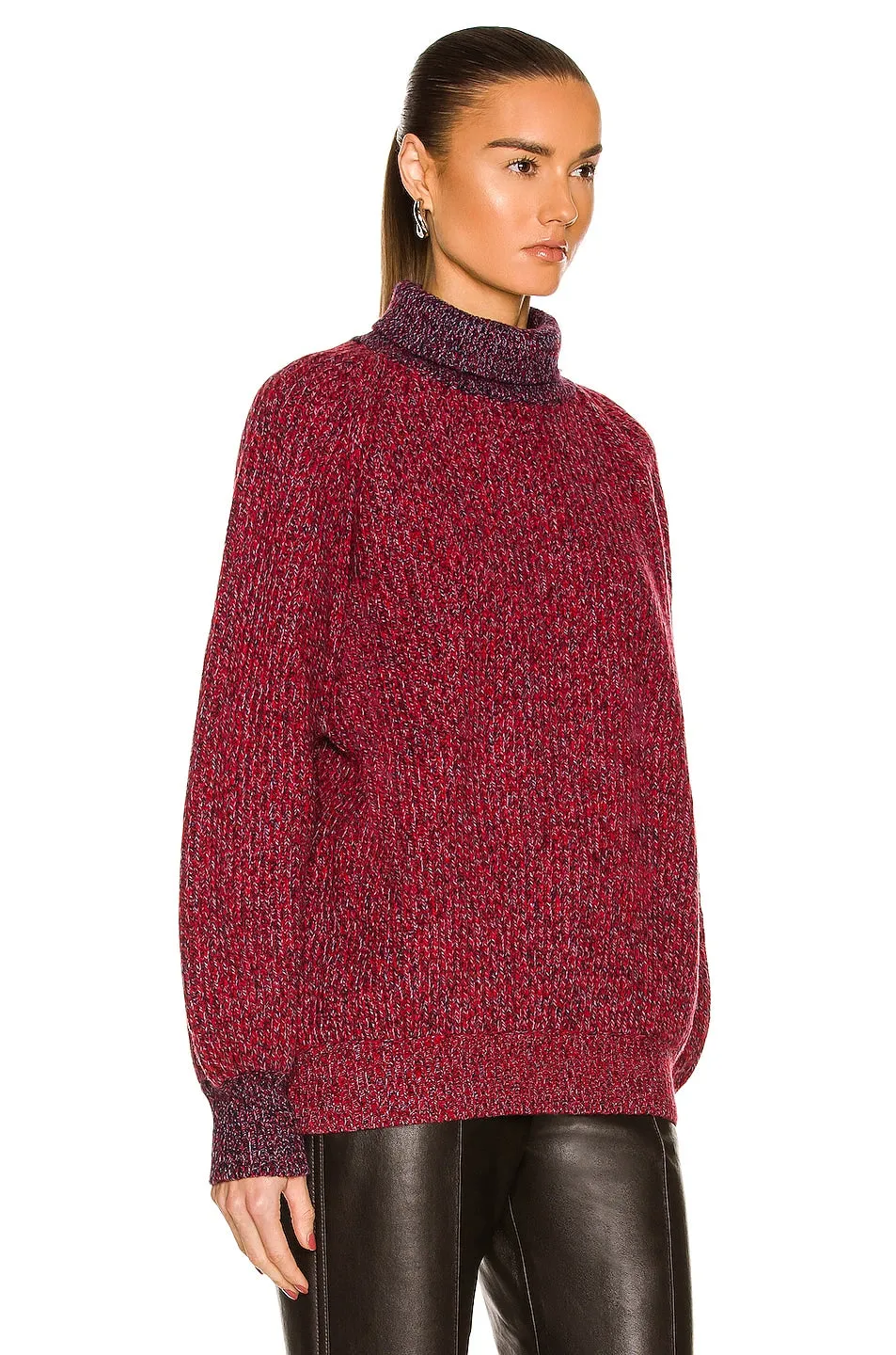 Ganni Rib Knit Sweater in High Risk Red