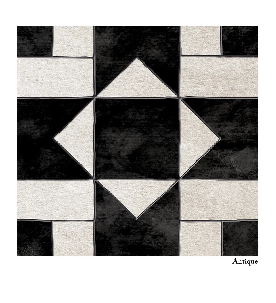 Geometric Antique Tile Vinyl rug