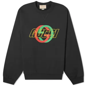 Gucci Interlocking Logo Crew Neck Sweater, black