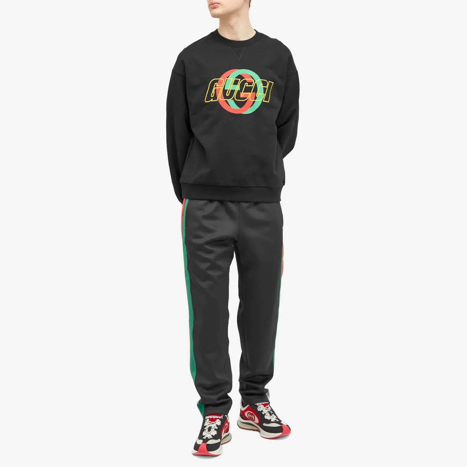 Gucci Interlocking Logo Crew Neck Sweater, black