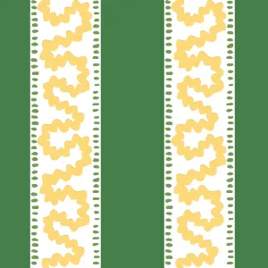 Harbor Trail Green and Yellow Outdoor Fabric by the Yard