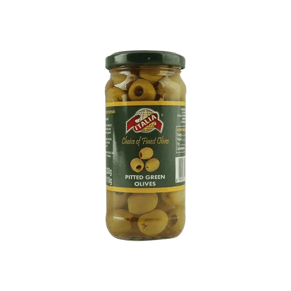 ITALIA PITTED GREEN OLIVES 230GM