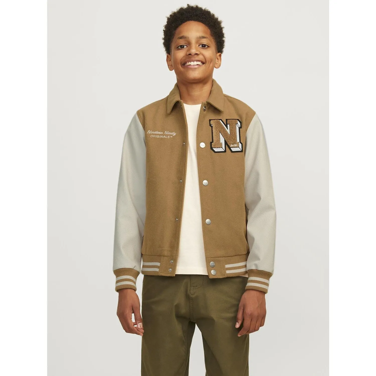 Jack & Jones Junior Forest River Carter Varsity Wool Blend Bomber Jacket