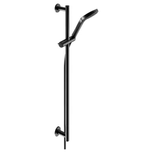 Keuco Shower Set incl 855mm slide rail & holder 3 func. hand shower & 1600mm hose in Black Matt