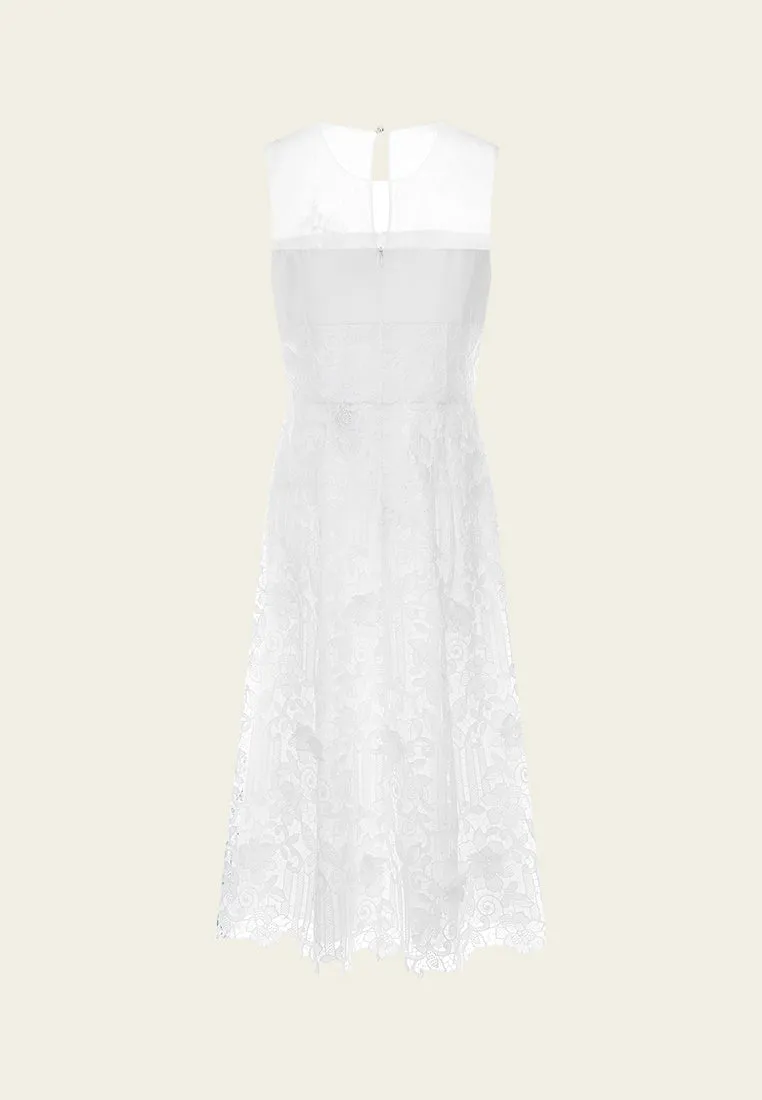 Lace and Embroidery Sleeveless Dress