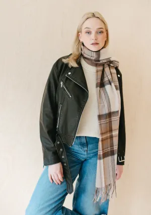 Lambswool Oversized Scarf in Stewart Natural Dress Tartan