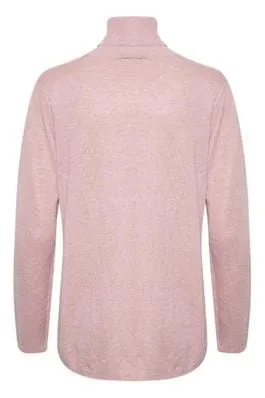 LOOSE ROLL NECK MAUVE SWEATER