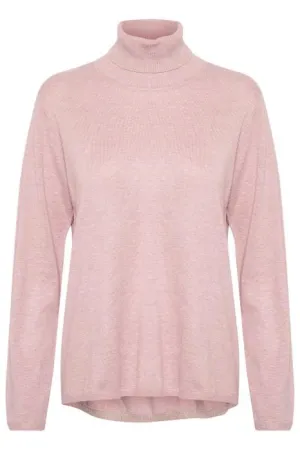 LOOSE ROLL NECK MAUVE SWEATER