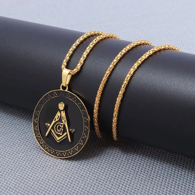 Master Mason Blue Lodge Necklace - Silver, Black & Gold