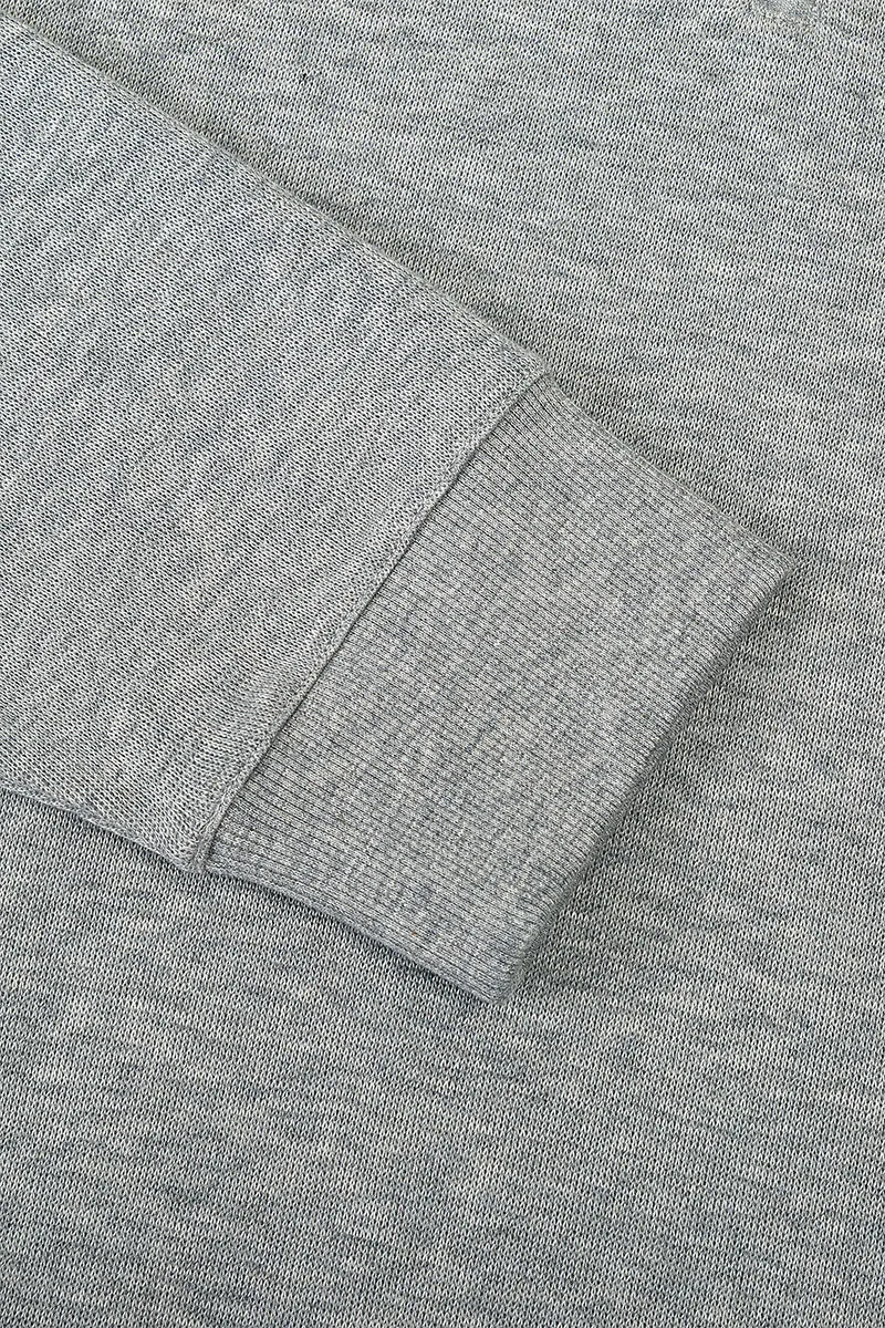 Merino-Blend Half Zip French Rib Sweater | Grey EBC054