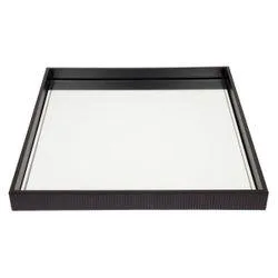 Miles Mirrored Tray Set of 3 Black