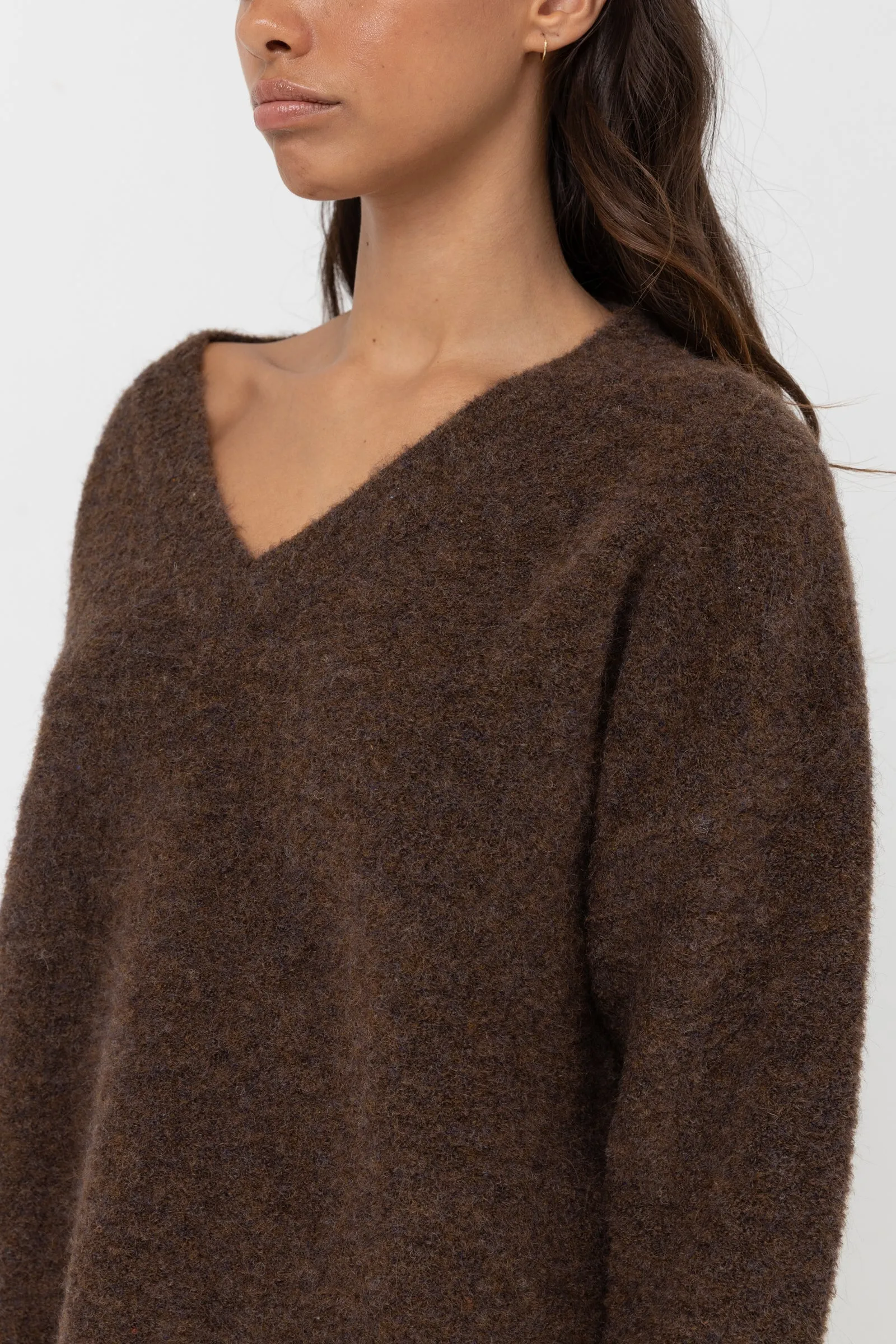 Moonstone Oversized V Neck Chocolate