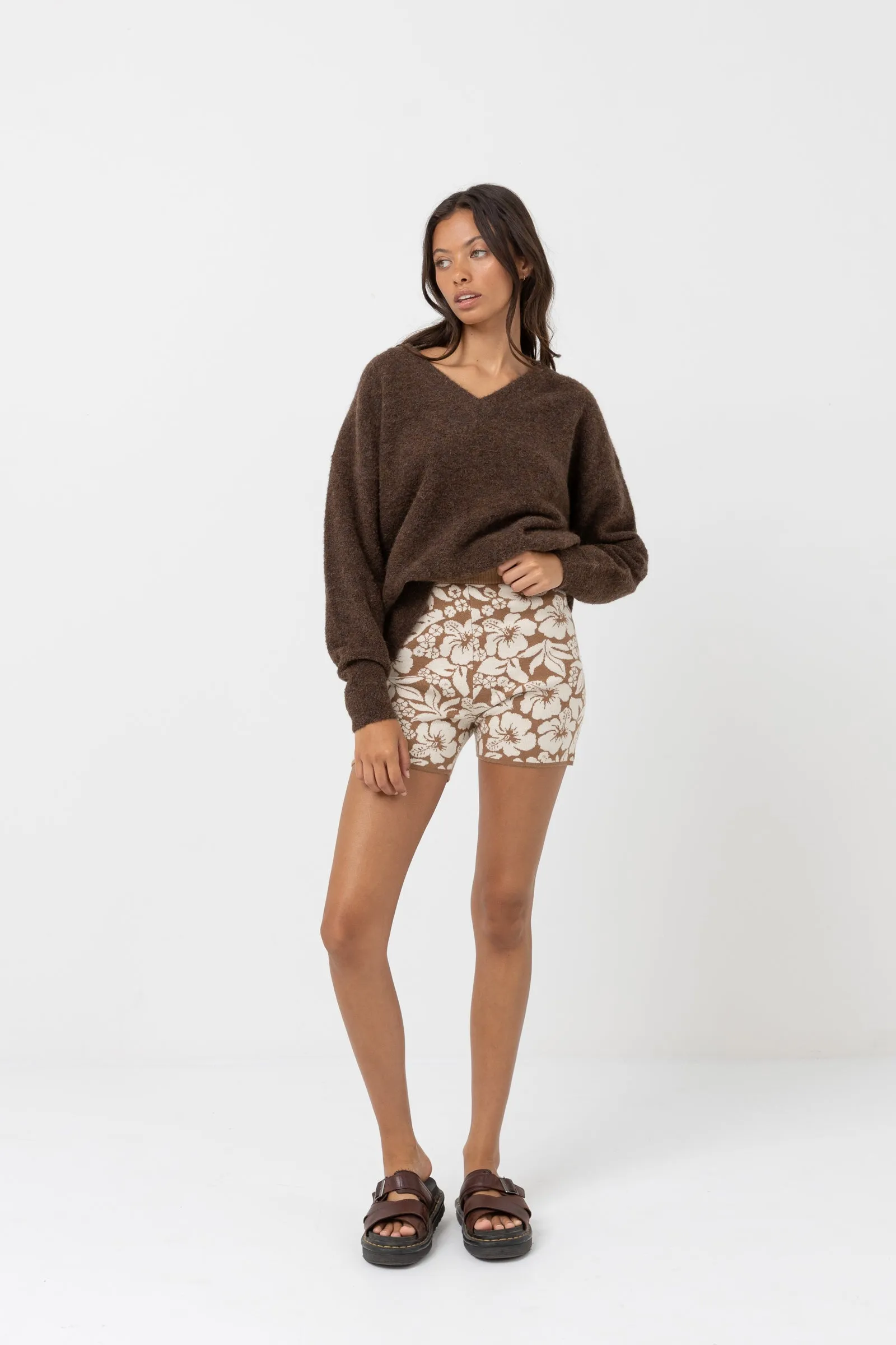 Moonstone Oversized V Neck Chocolate