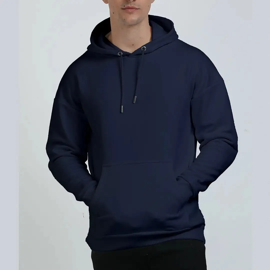 Navy Blue Oversized Hoodie for Men (Heavyweight)