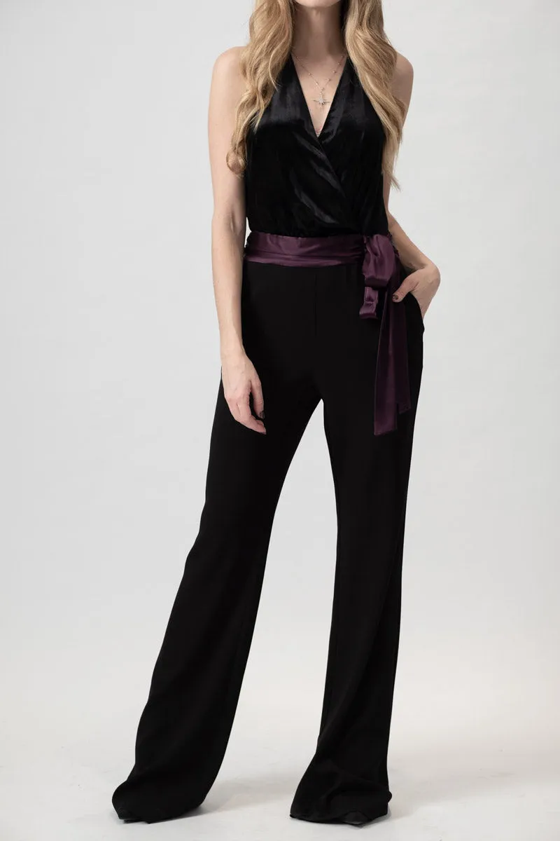 Nina Jumpsuit in Black / Merlot