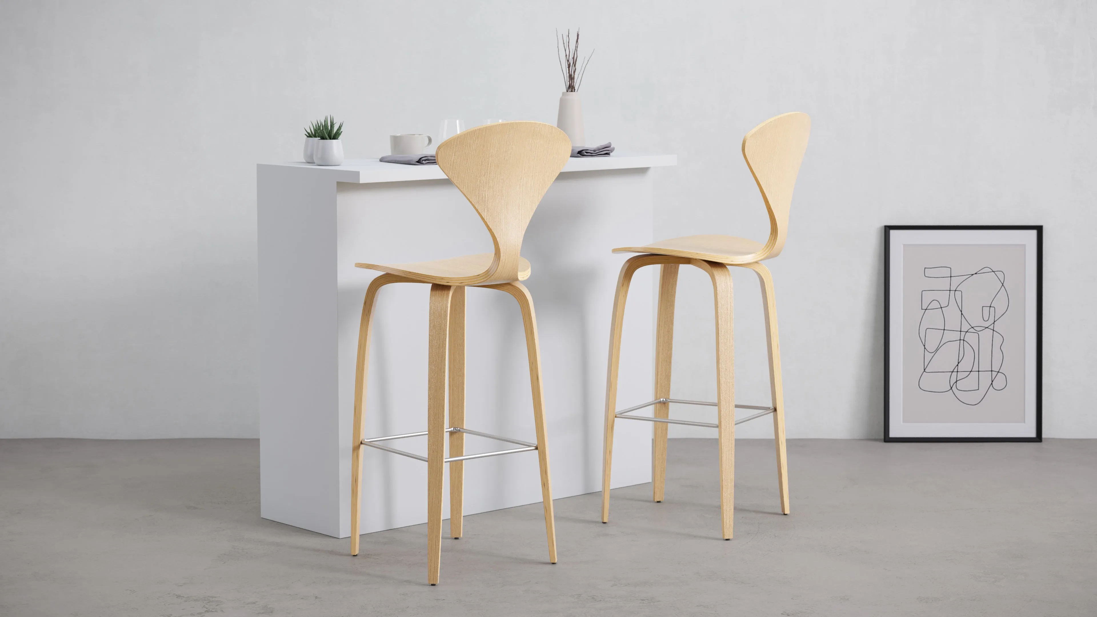 Norman - Norman Bar Stool, Oak, 29.5" Seat Height