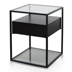 Norman Scandinavian Metal Frame Side Table - Full Black