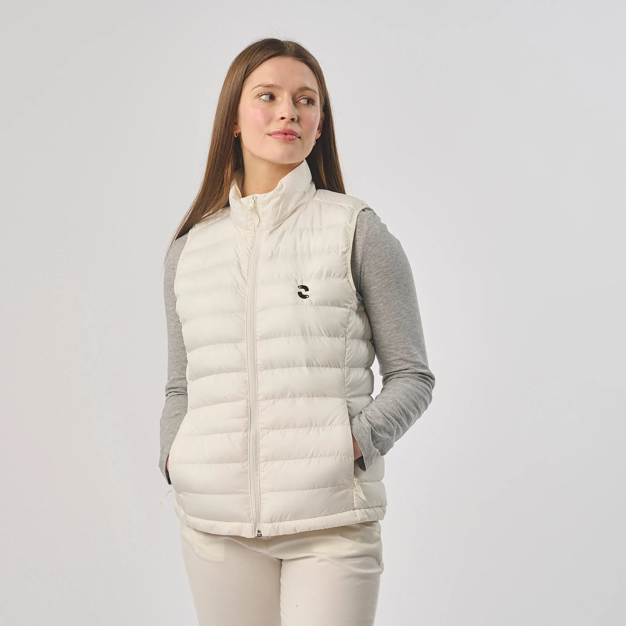 Omnitau Women's Recycled Slim Style Padded Gilet - White