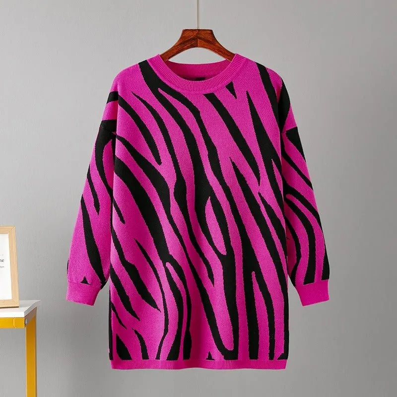 Pre Order:  Zebra Loose Fit Knit Sweater