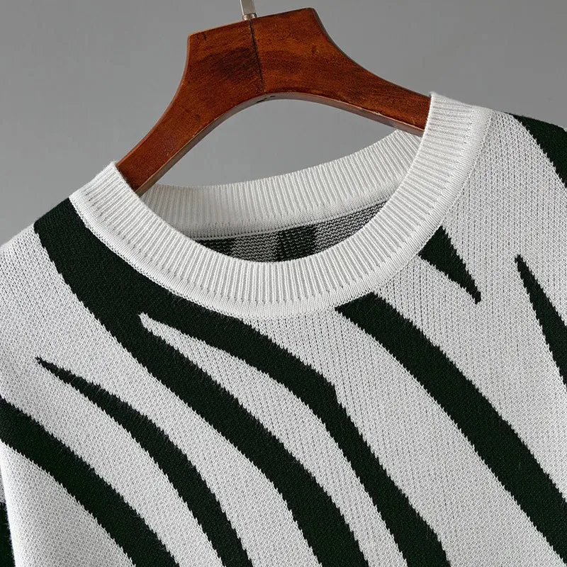 Pre Order:  Zebra Loose Fit Knit Sweater