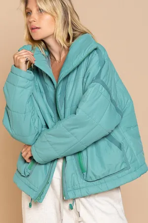 Quilted With Zipper Closure Jacket