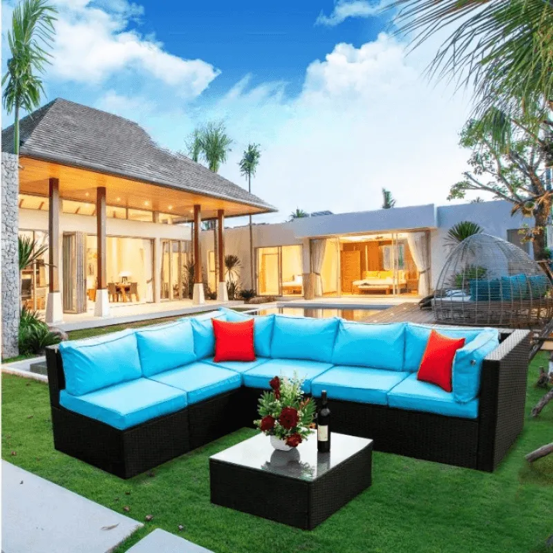 Rattan sectional Outdoor Furniture Cushioned