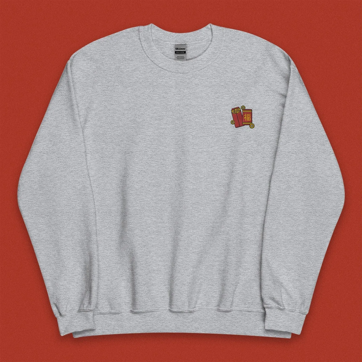 Red Envelope Embroidered Sweatshirt