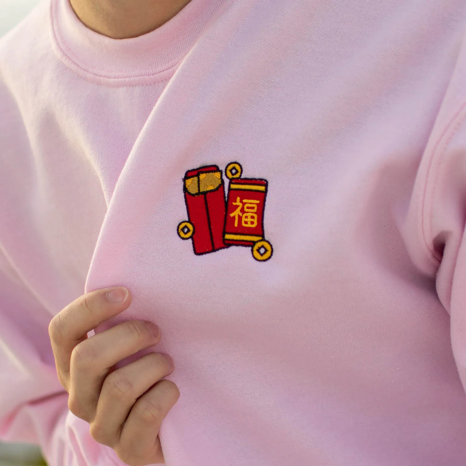 Red Envelope Embroidered Sweatshirt