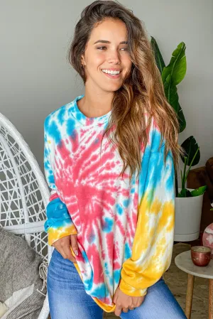 Red Tie Dye Swirl Top