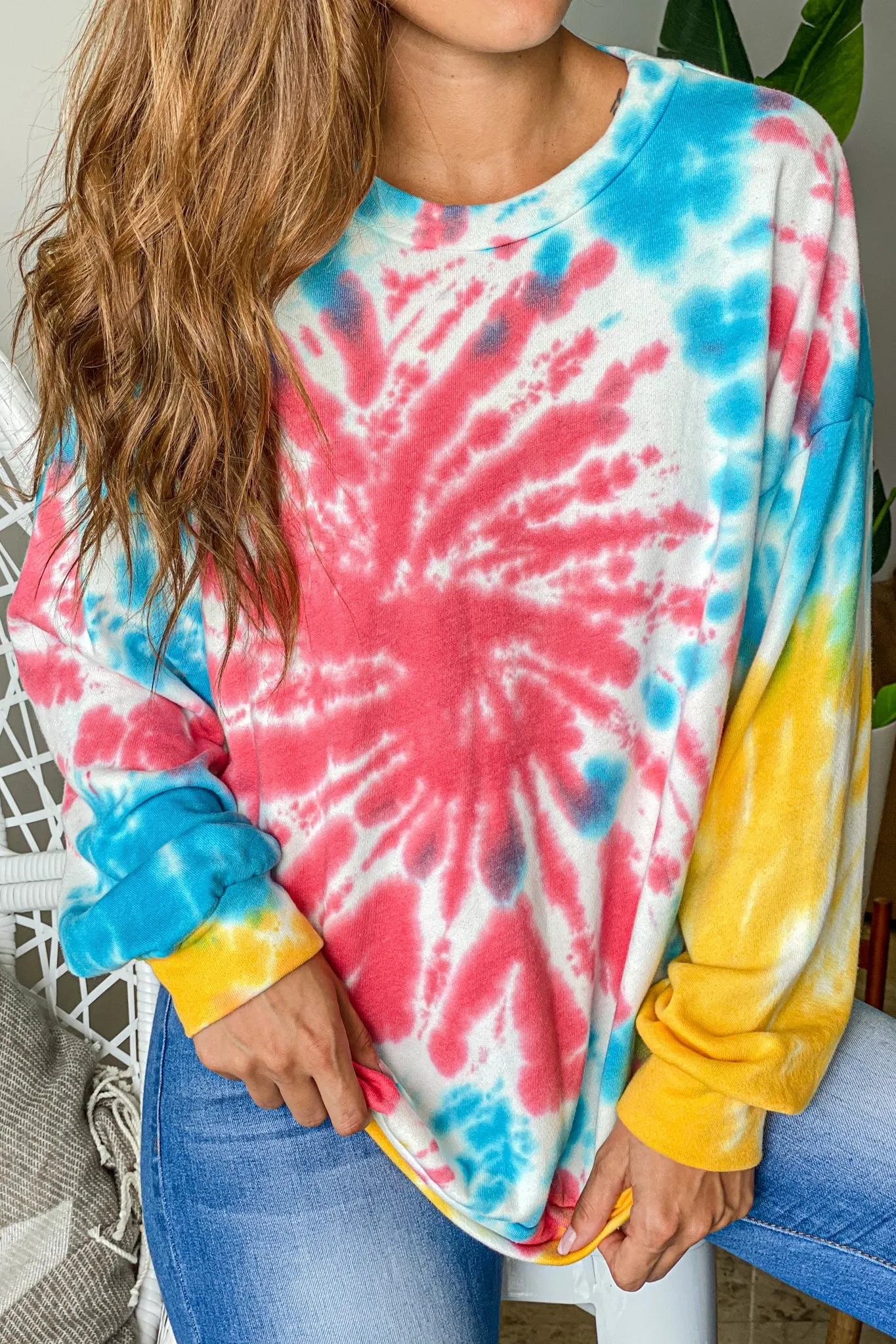 Red Tie Dye Swirl Top