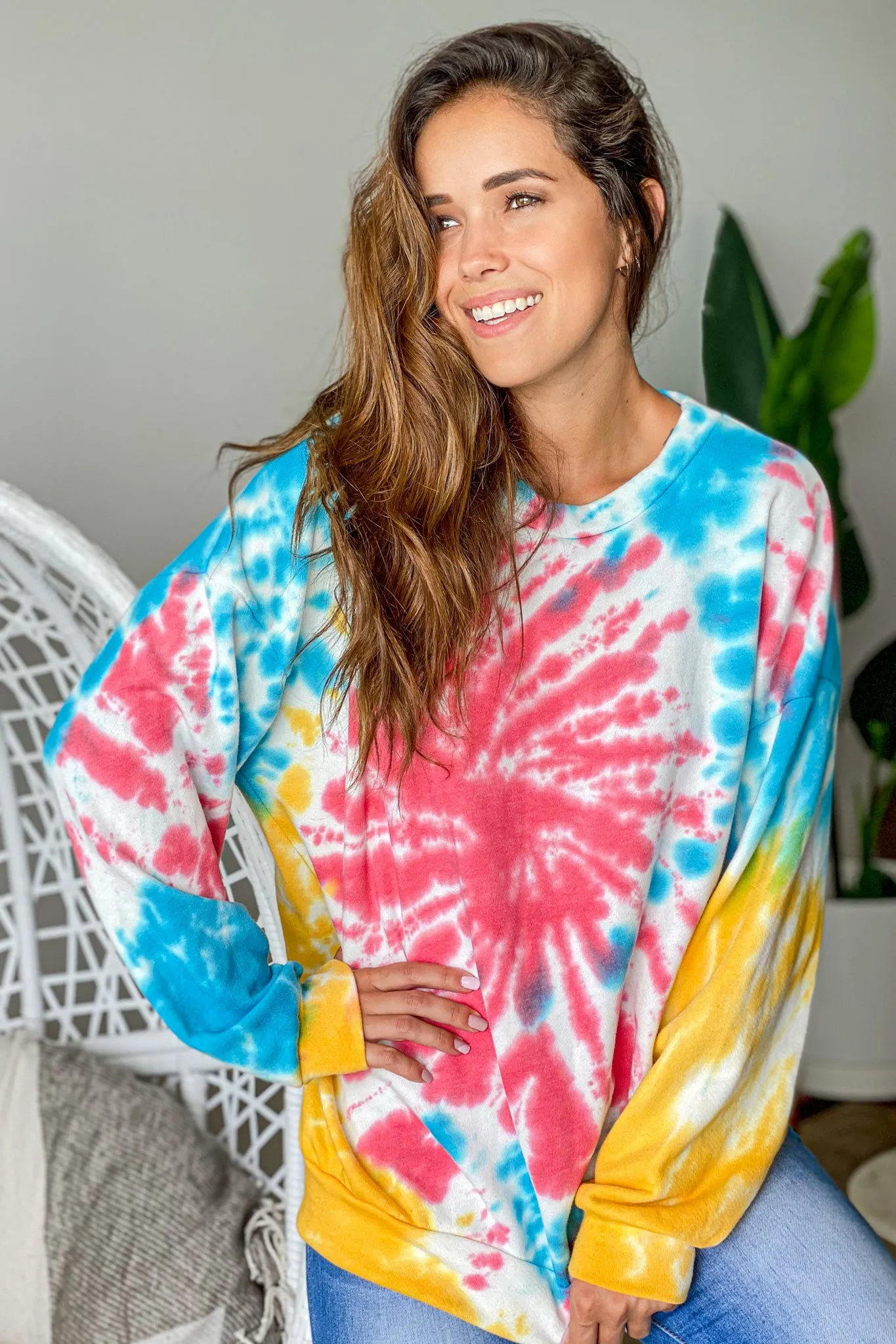 Red Tie Dye Swirl Top