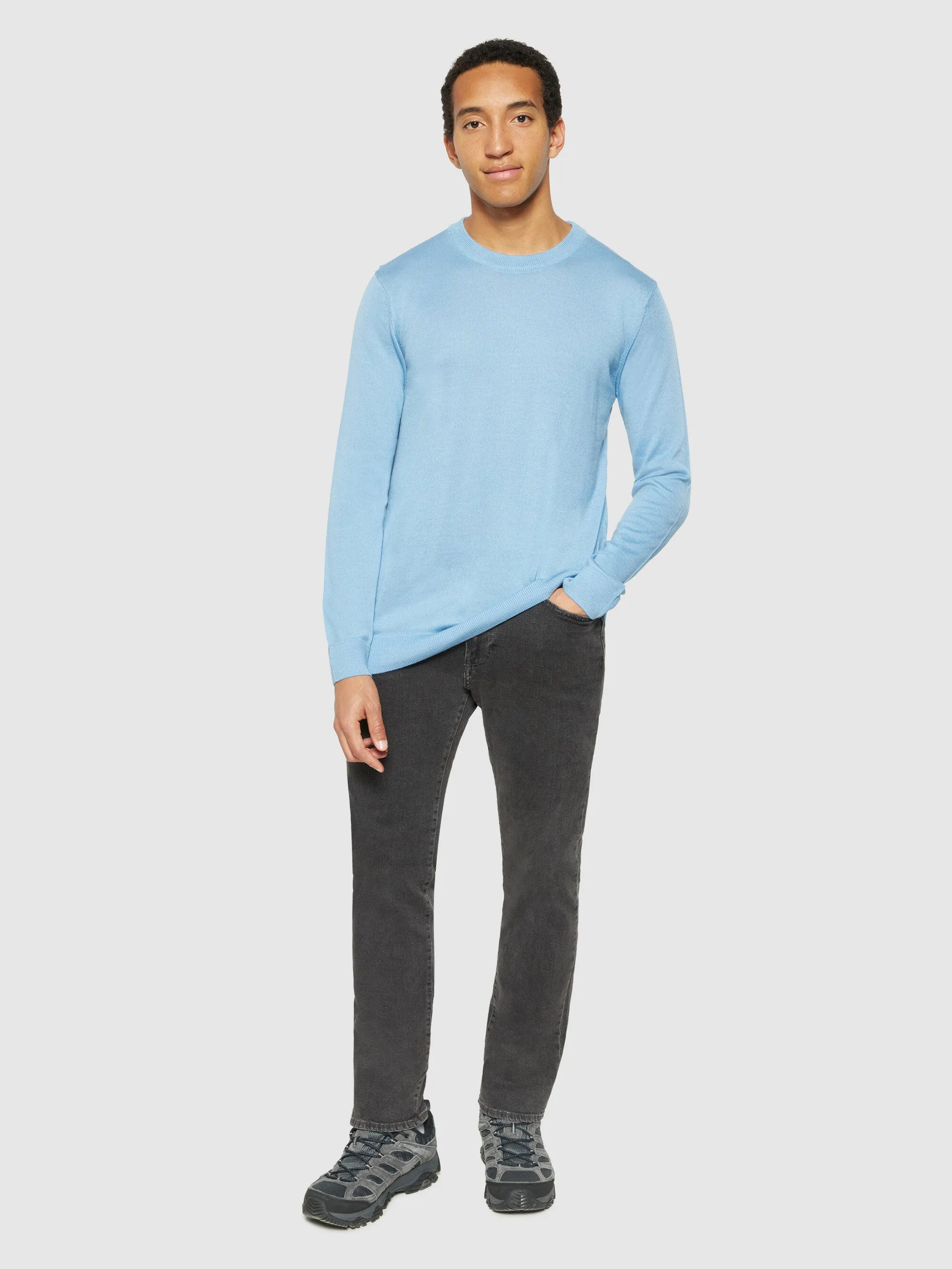 Regular merino knit crew neck - RWS - Glacier Lake