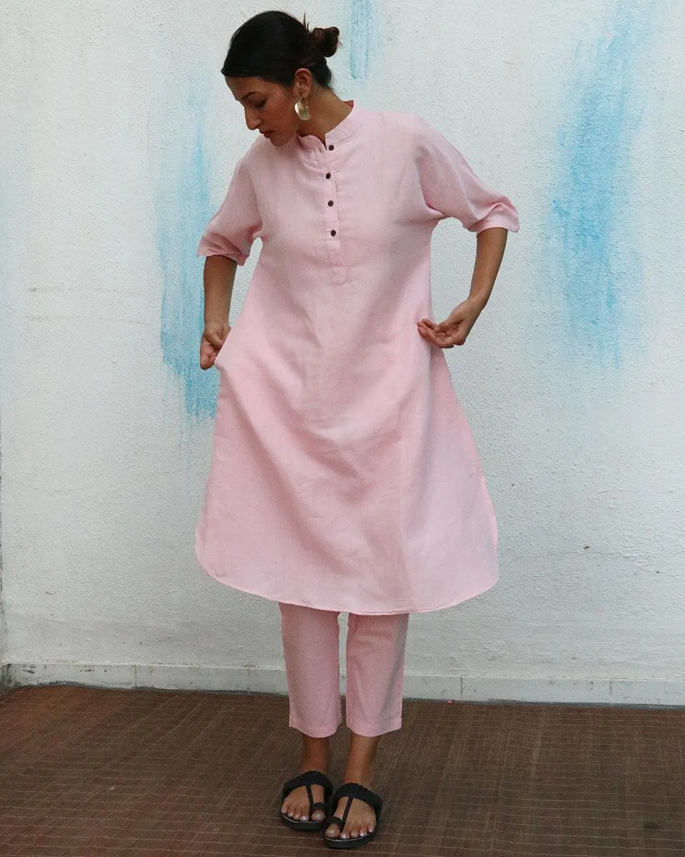 Renée Handwoven Linen Kurta Set - Breathe