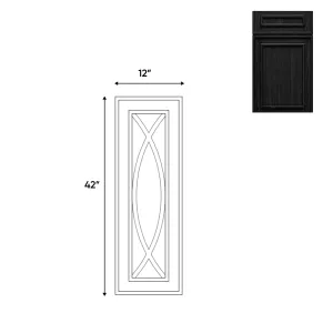 RTA - Elegant Shaker Black - 12"W x 42"H -Wall Decoration Glass Door