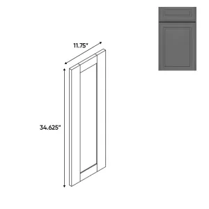 RTA - Elegant Shaker Grey - 11.75"W x 34.62"H - Matching Wall End Panel