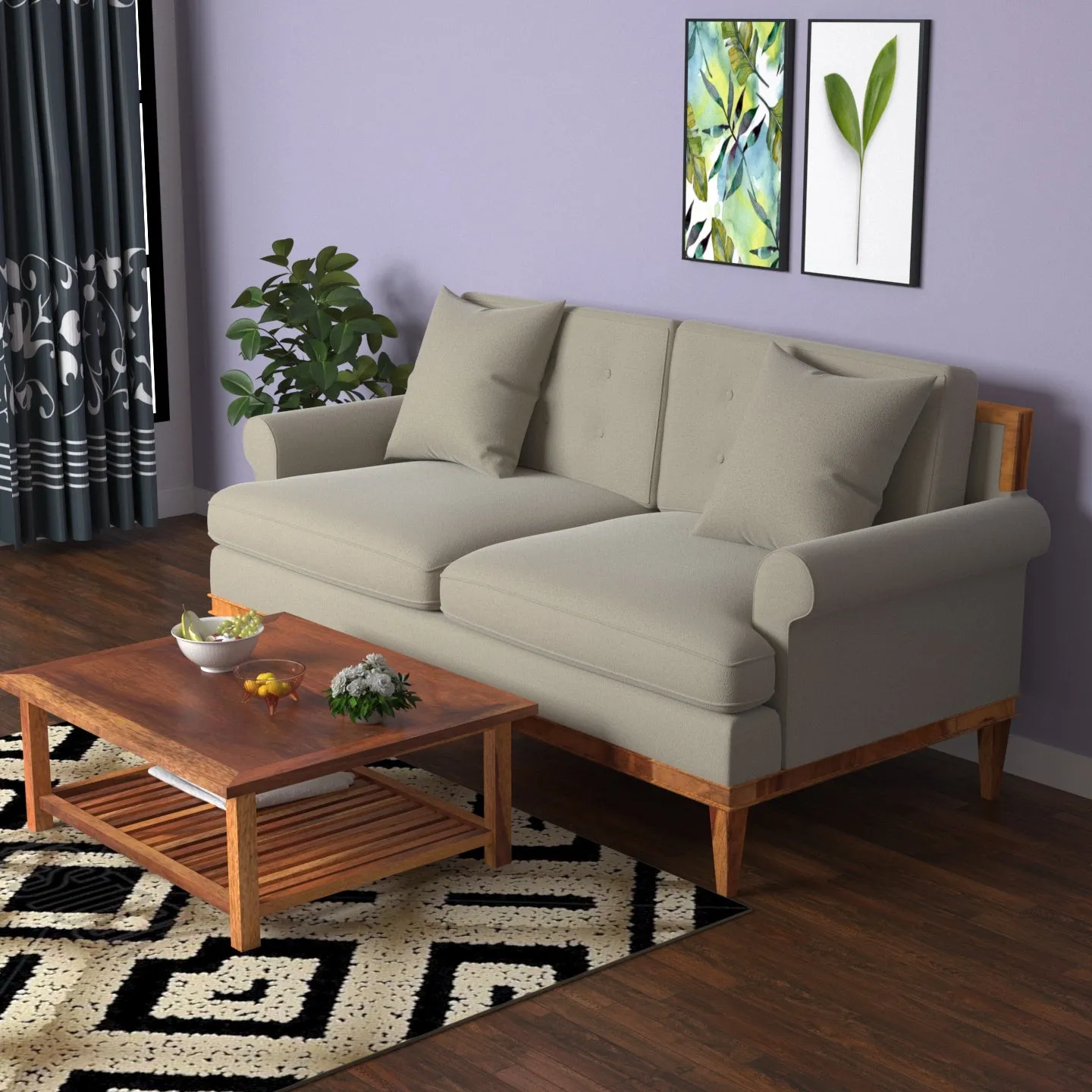 Soft Gray Shaded Premium 2 Seater Sofa