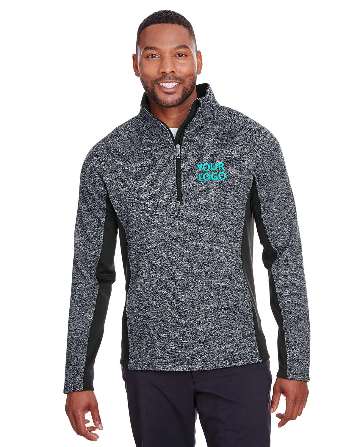 Spyder Constant Half-Zip Sweaters, Black Hthr/ Blk