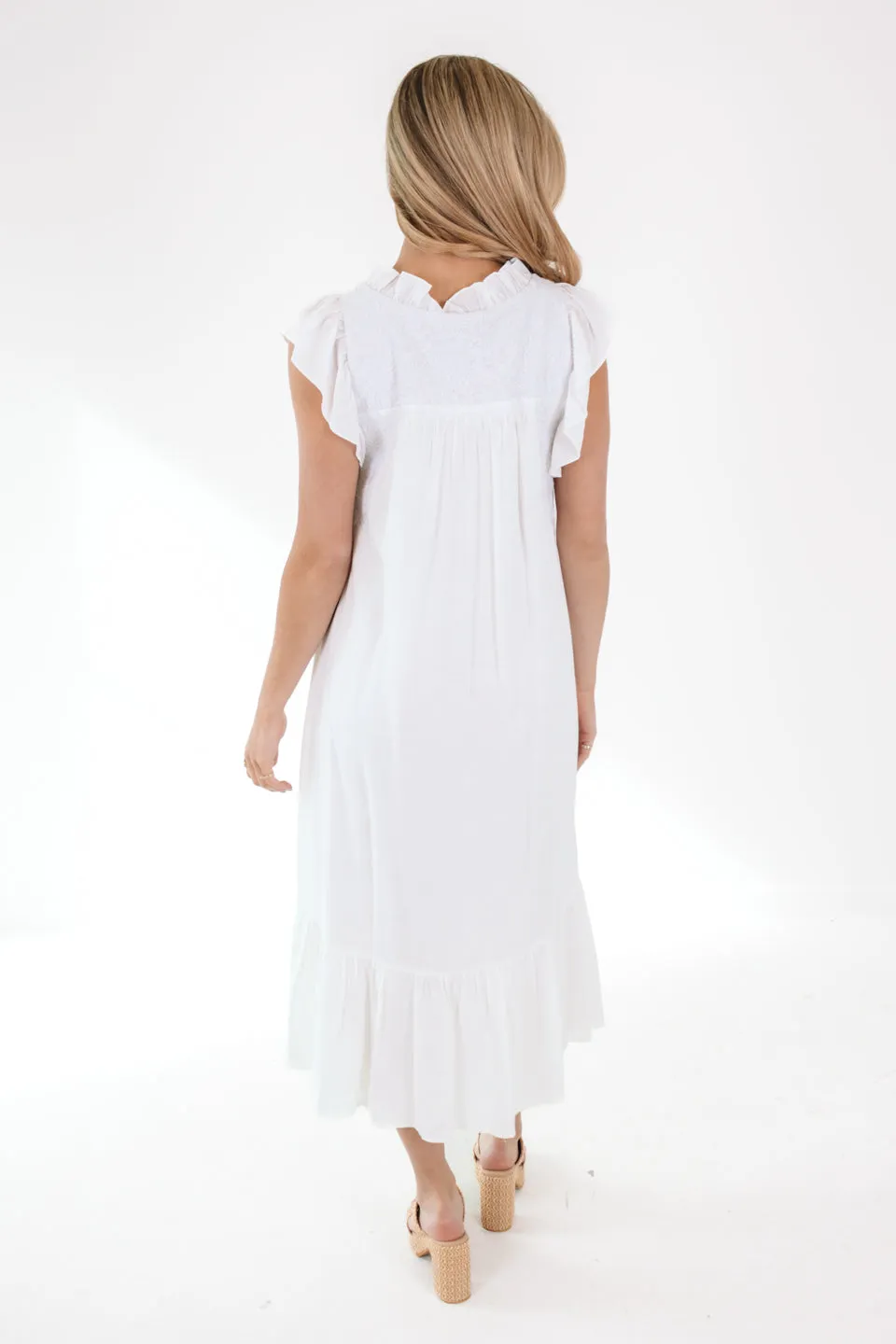 The Alexis Midi Dress - White