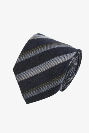 Tie - Silk blue with stripes