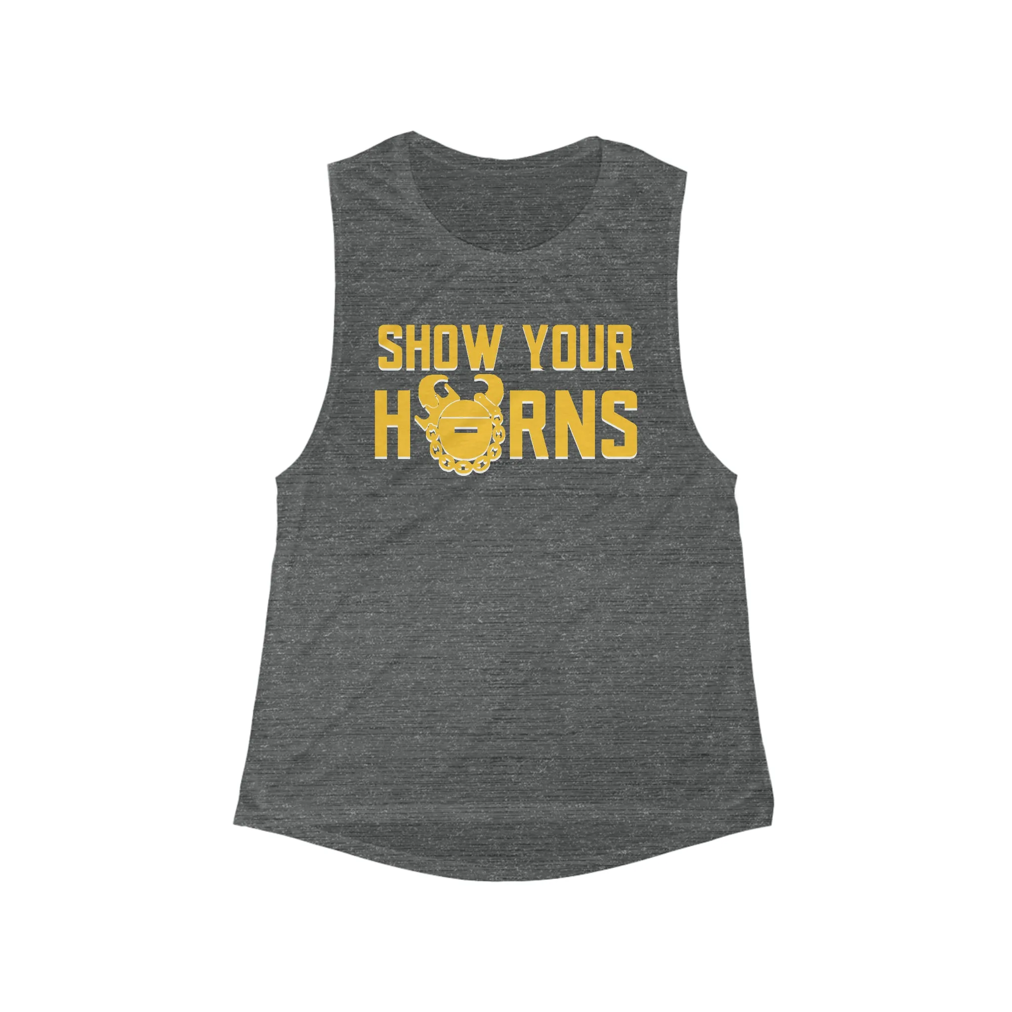 Women's Flowy Scoop Muscle Tank - Show Your Horns