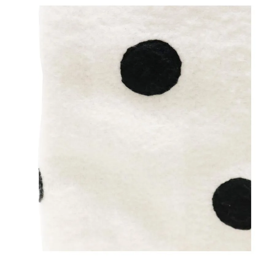 Wool Blend Polka Dot Throw – Black/Ivory