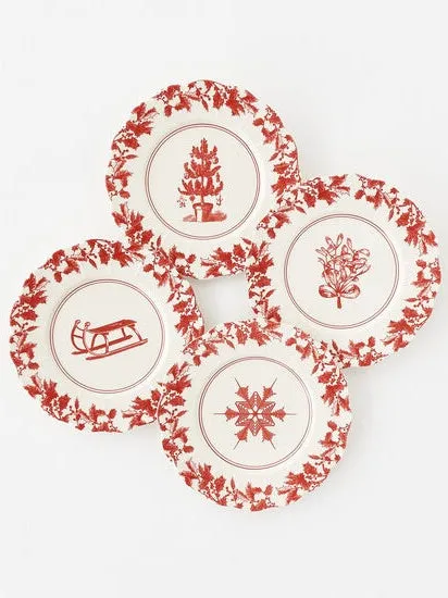 Yuletide Scalloped Melamine Plate 8"